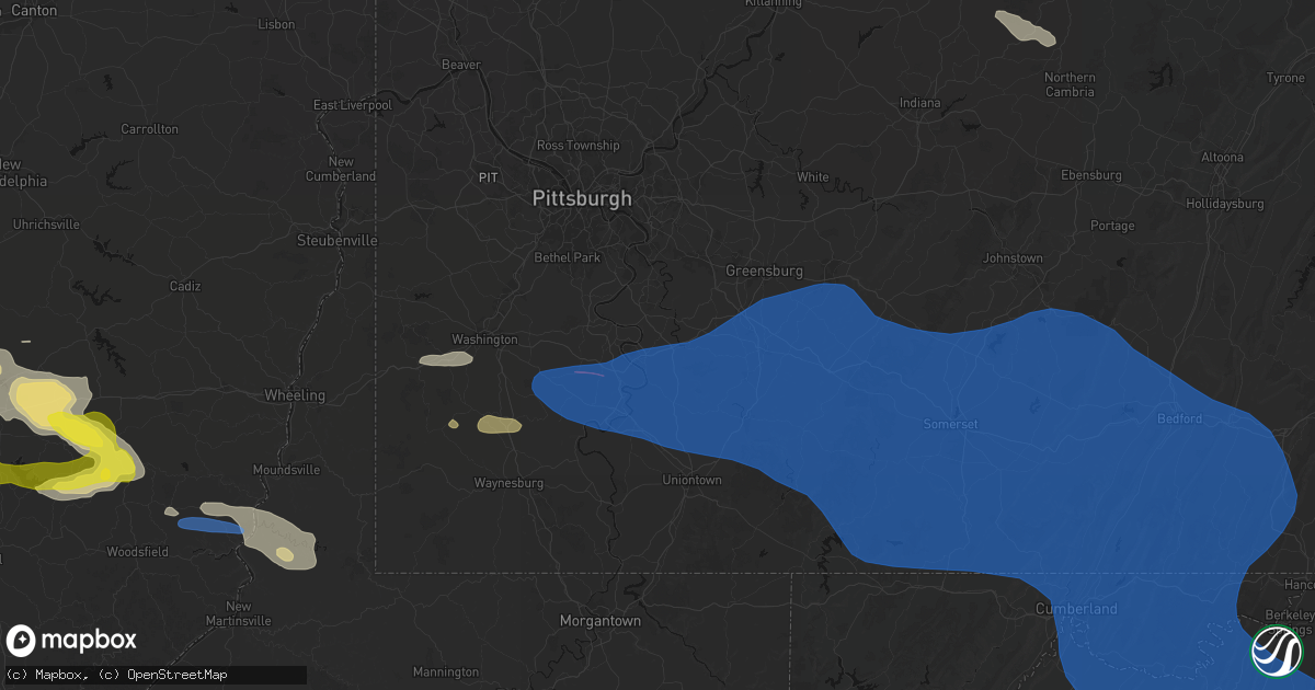 Hail map in Belle Vernon, PA on June 6, 2026