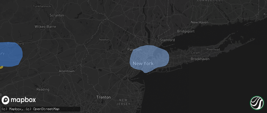 Hail map in Bloomfield, NJ on June 6, 2026