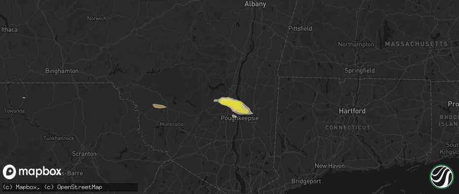 Hail map in Bloomington, NY on June 6, 2026