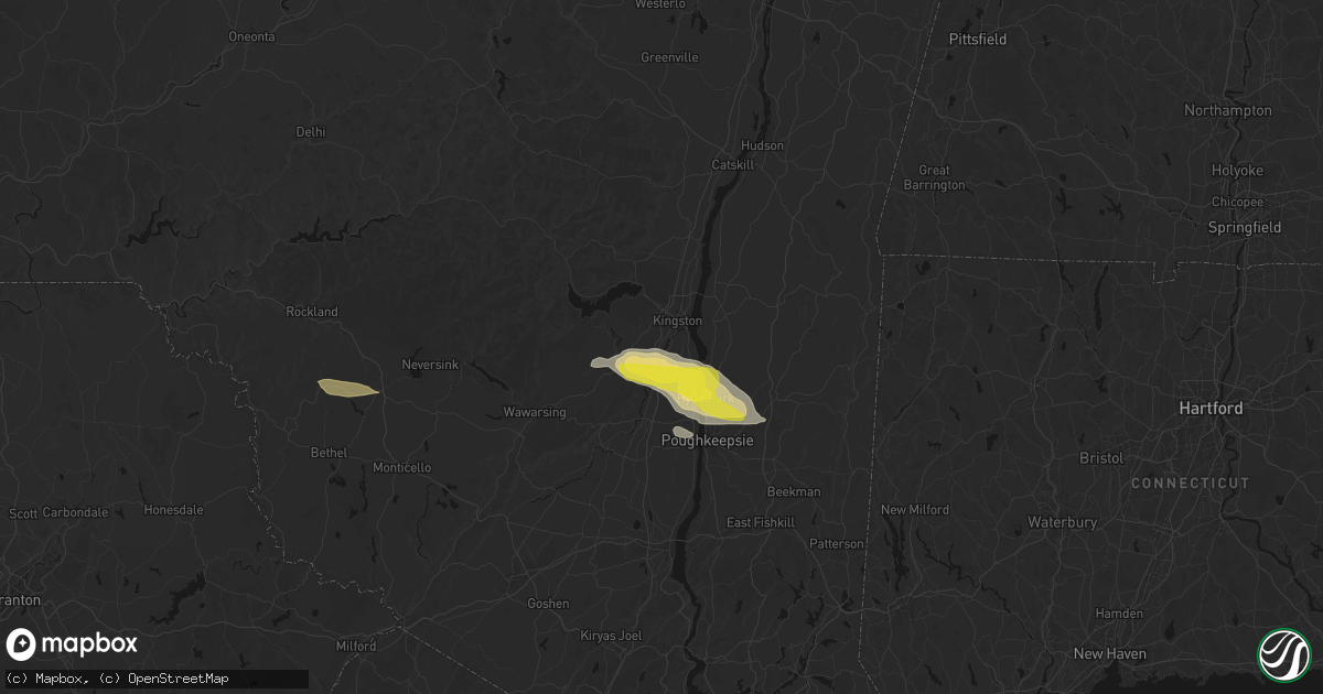 Hail map in Bloomington, NY on June 6, 2026