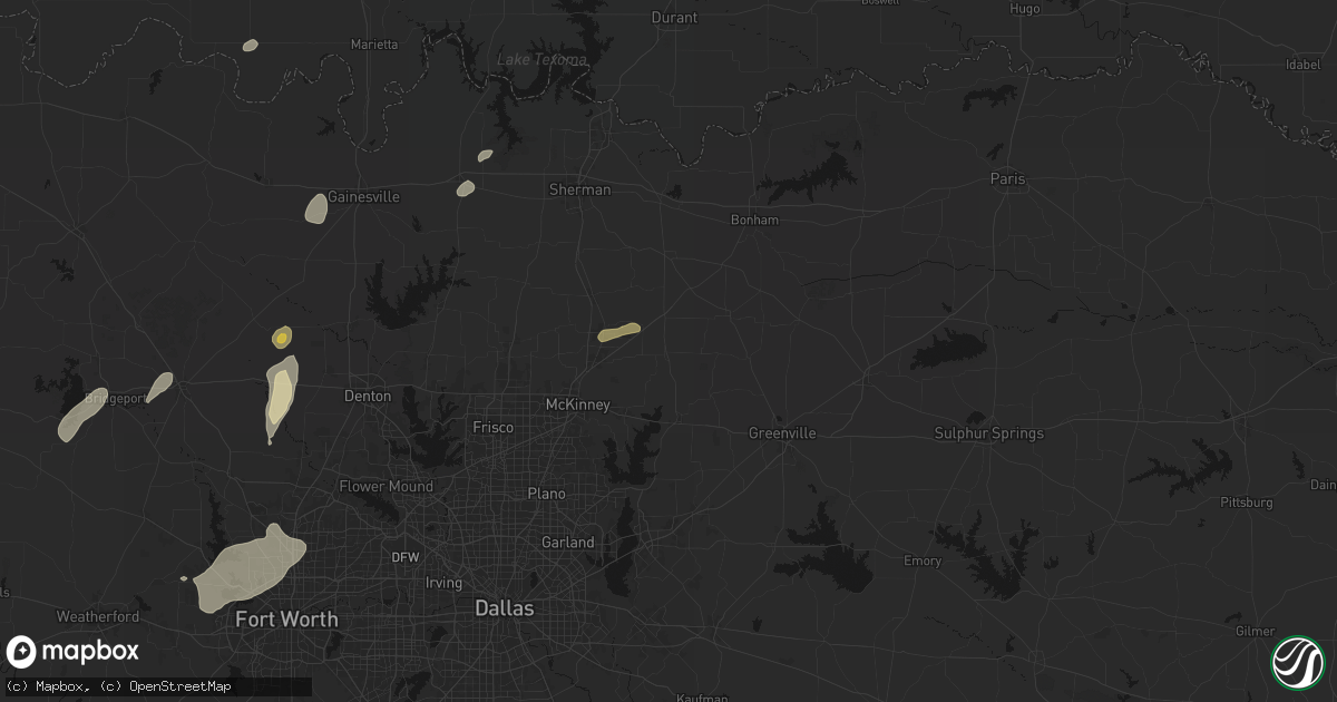 Hail map in Blue Ridge, TX on June 6, 2026