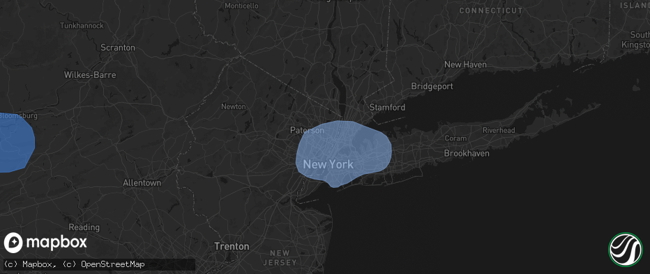 Hail map in Bogota, NJ on June 6, 2026