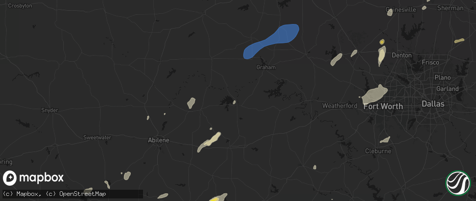Hail map in Breckenridge, TX on June 6, 2026