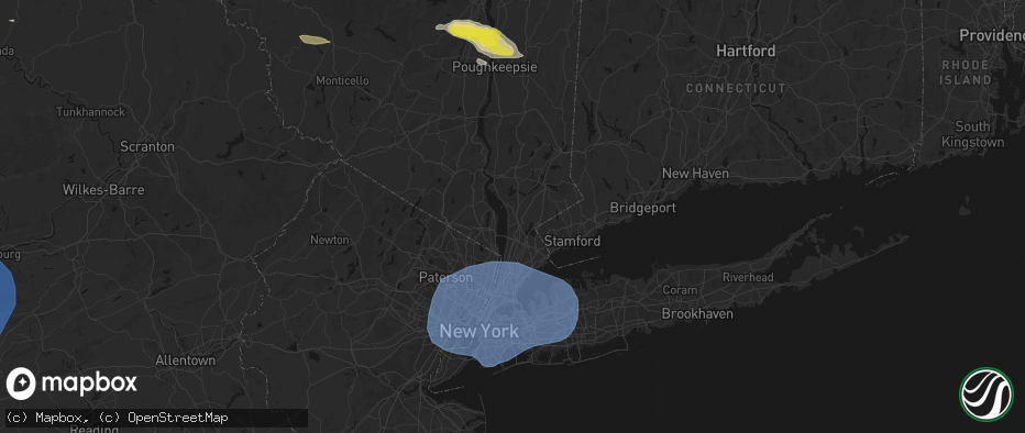 Hail map in Briarcliff Manor, NY on June 6, 2026