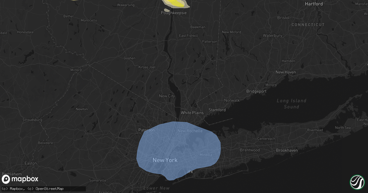 Hail map in Briarcliff Manor, NY on June 6, 2026