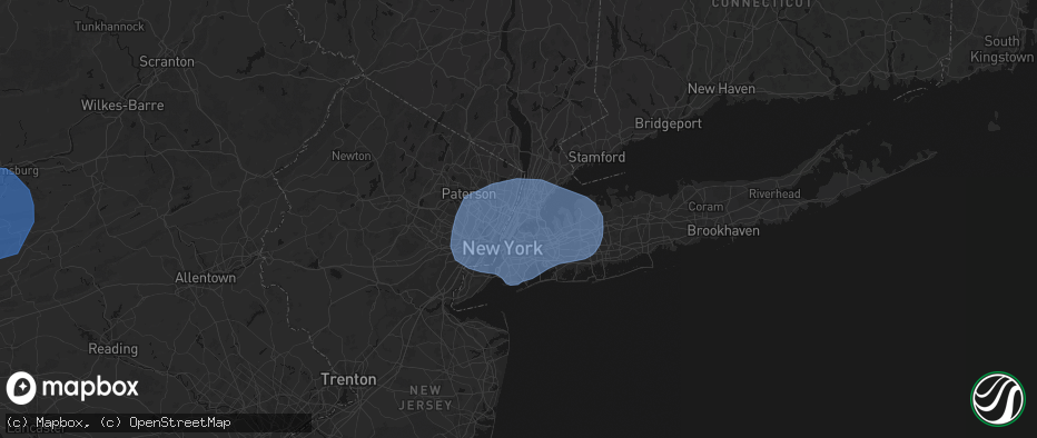 Hail map in Bronx, NY on June 6, 2026