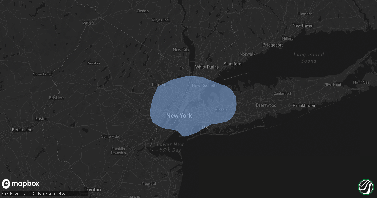 Hail map in Bronx, NY on June 6, 2026