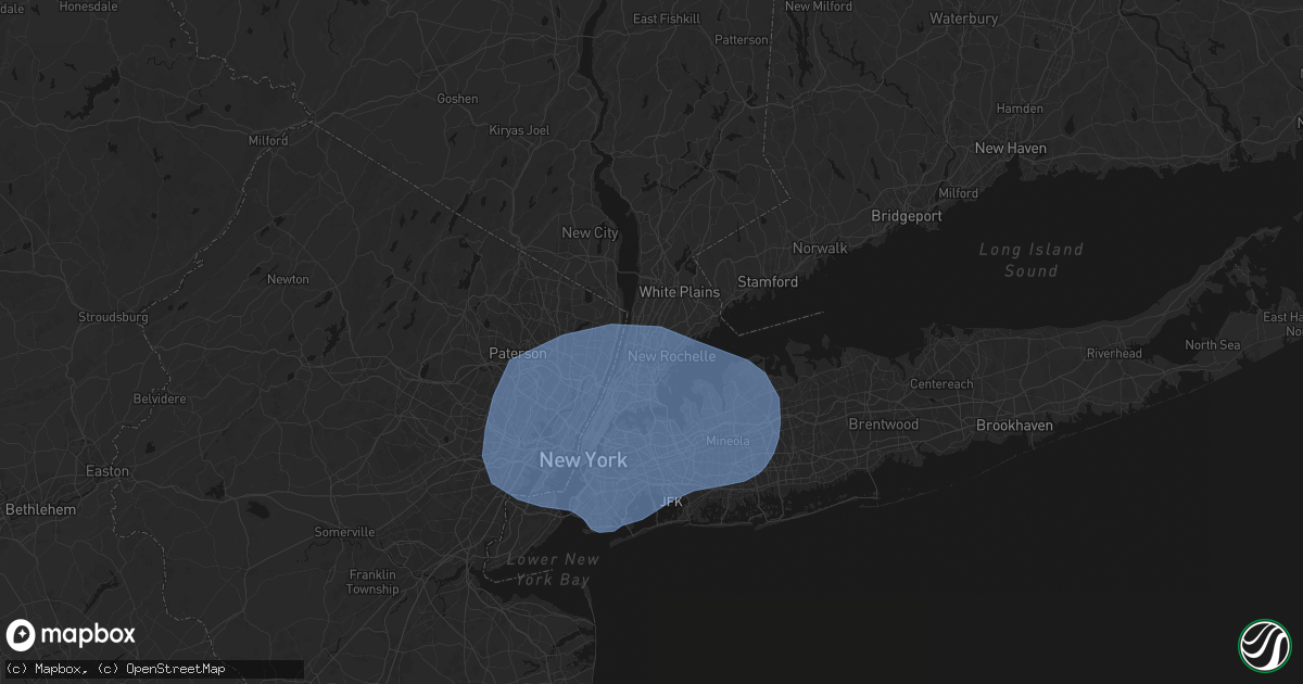 Hail map in Bronxville, NY on June 6, 2026