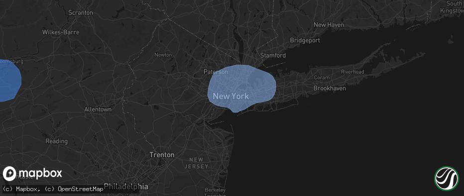 Hail map in Brooklyn, NY on June 6, 2026