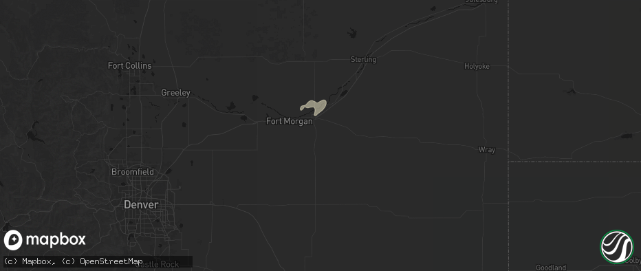 Hail map in Brush, CO on June 6, 2026