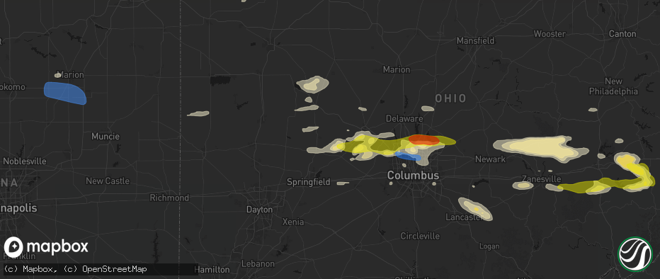 Hail map in Cable, OH on June 6, 2026