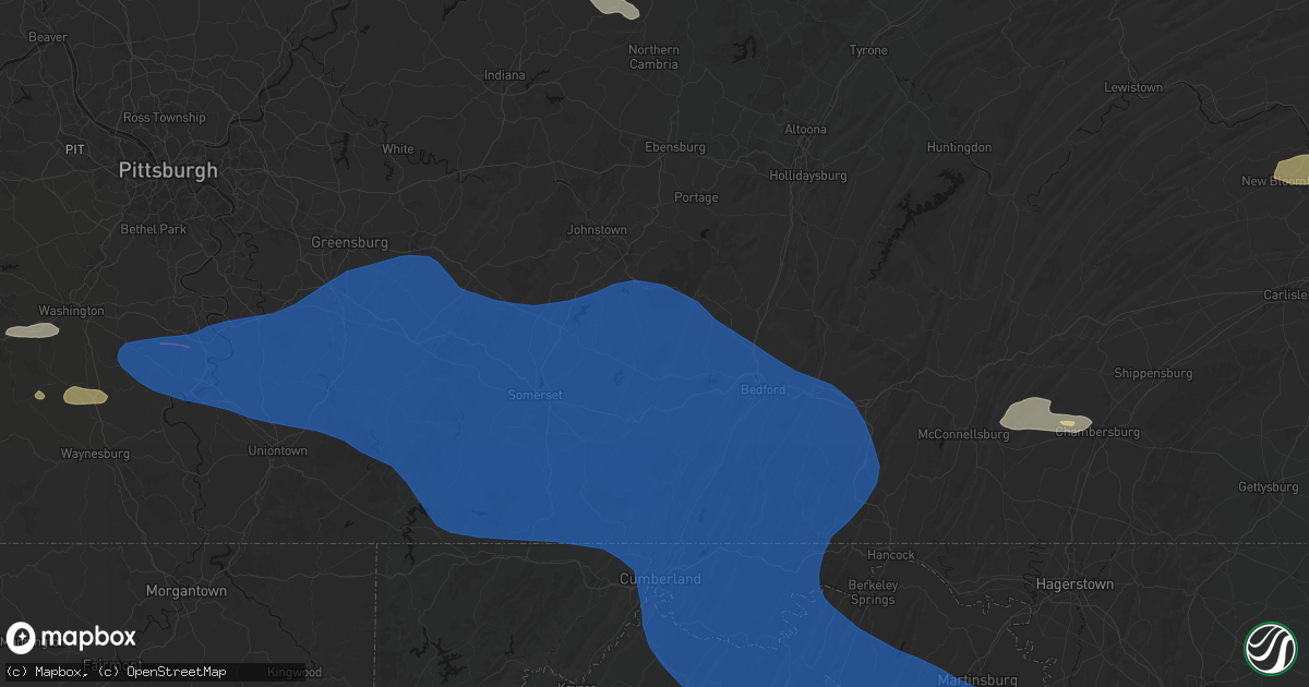 Hail map in Cairnbrook, PA on June 6, 2026