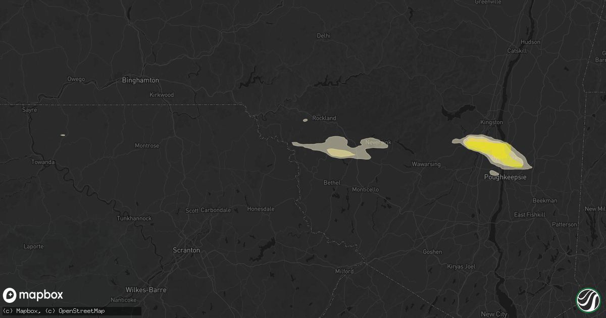 Hail map in Callicoon, NY on June 6, 2026