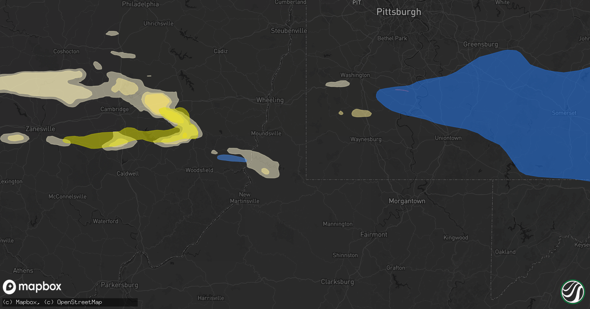Hail map in Cameron, WV on June 6, 2026