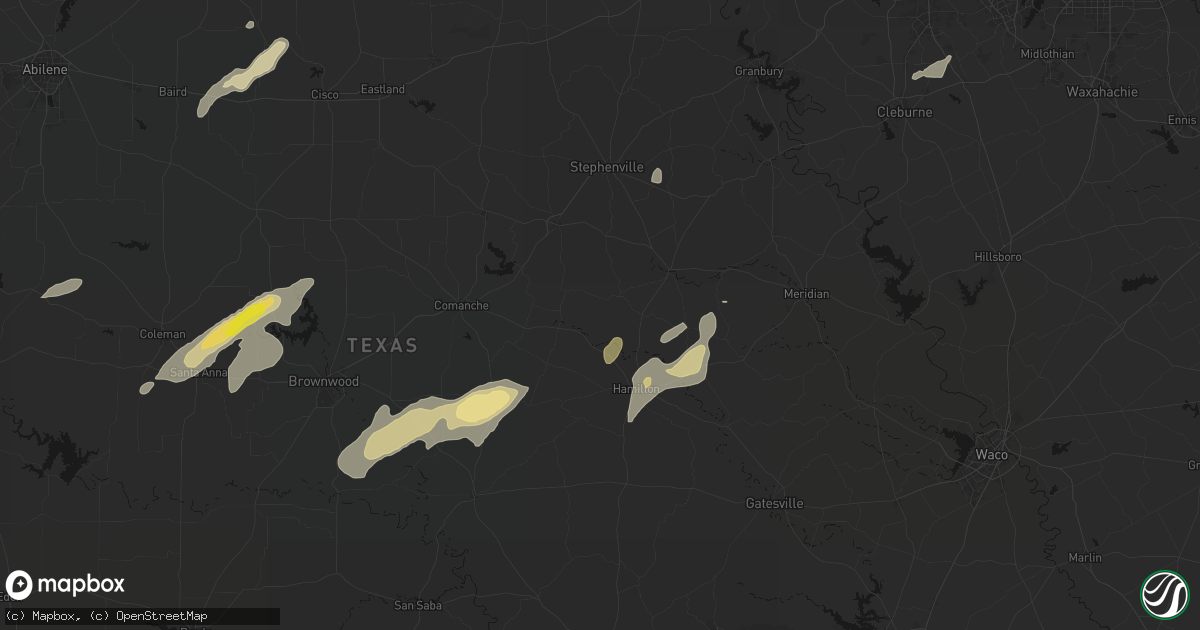 Hail map in Carlton, TX on June 6, 2026