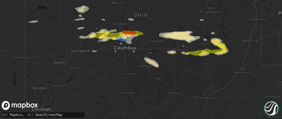 Hail map in Carroll, OH on June 6, 2026