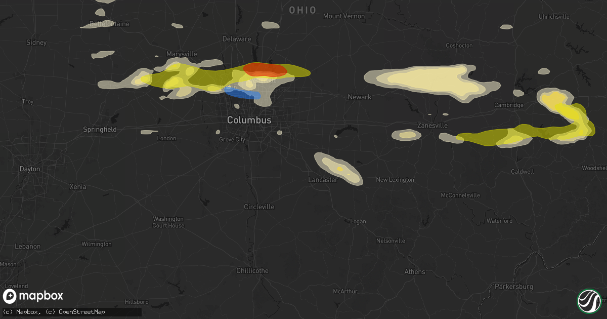 Hail map in Carroll, OH on June 6, 2026