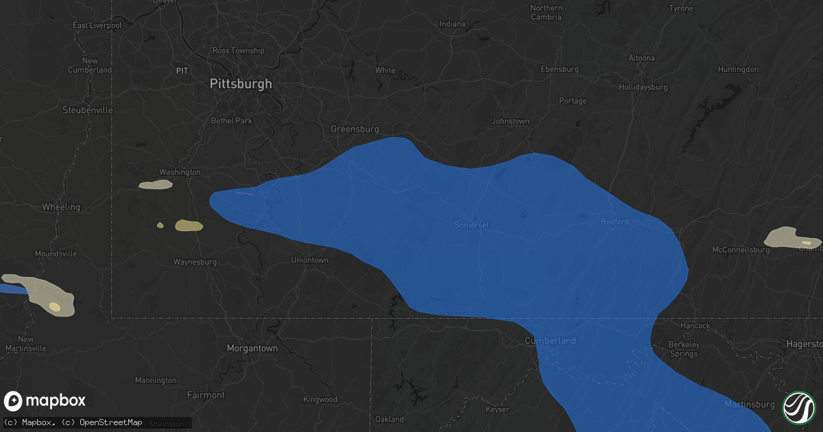 Hail map in Champion, PA on June 6, 2026