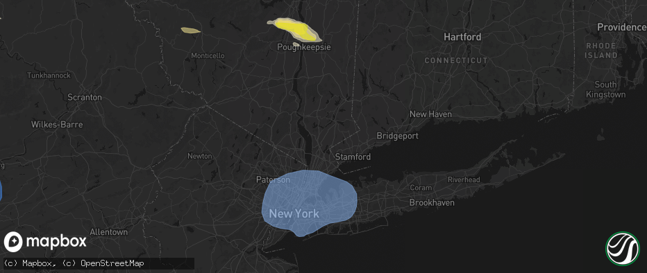 Hail map in Chappaqua, NY on June 6, 2026