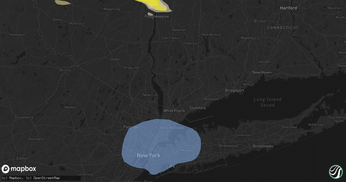 Hail map in Chappaqua, NY on June 6, 2026