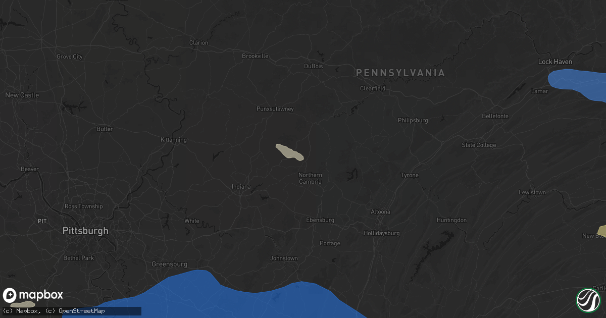 Hail map in Cherry Tree, PA on June 6, 2026