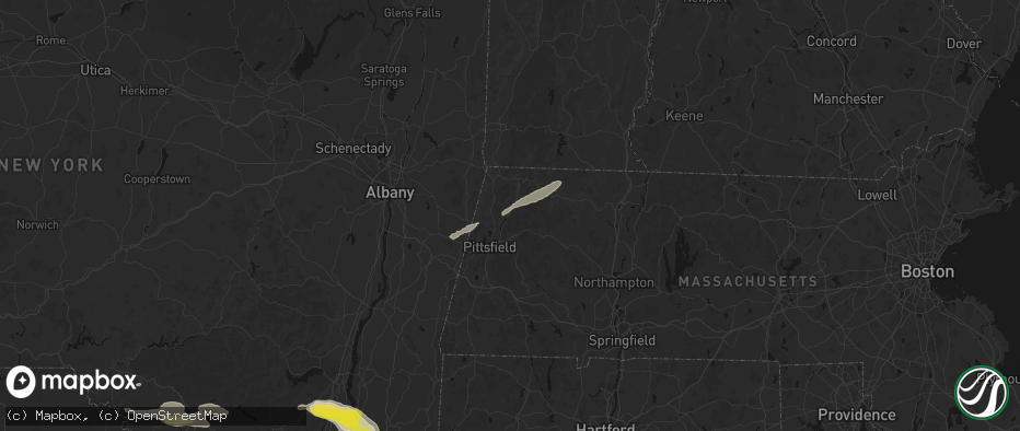 Hail map in Cheshire, MA on June 6, 2026