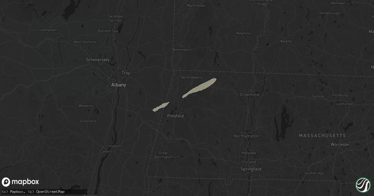 Hail map in Cheshire, MA on June 6, 2026