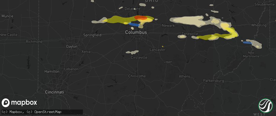 Hail map in Circleville, OH on June 6, 2026