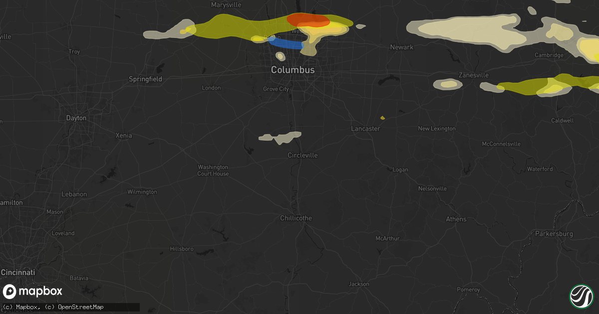 Hail map in Circleville, OH on June 6, 2026
