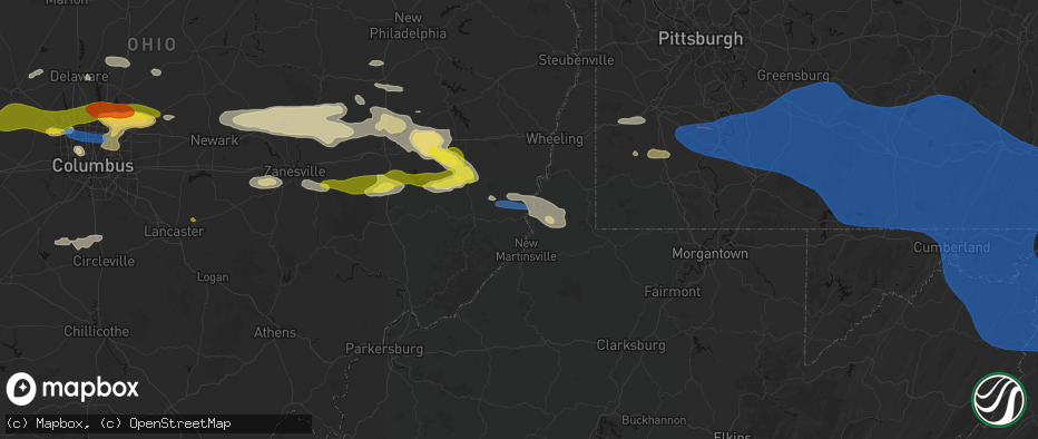 Hail map in Clarington, OH on June 6, 2026