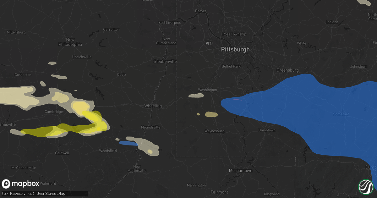 Hail map in Claysville, PA on June 6, 2026