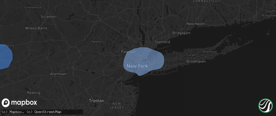 Hail map in Cliffside Park, NJ on June 6, 2026