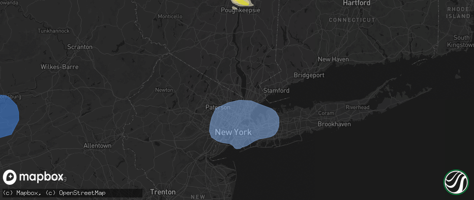 Hail map in Closter, NJ on June 6, 2026