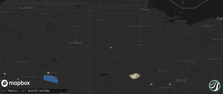 Hail map in Cloverdale, OH on June 6, 2026