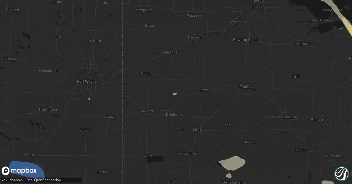 Hail map in Cloverdale, OH on June 6, 2026