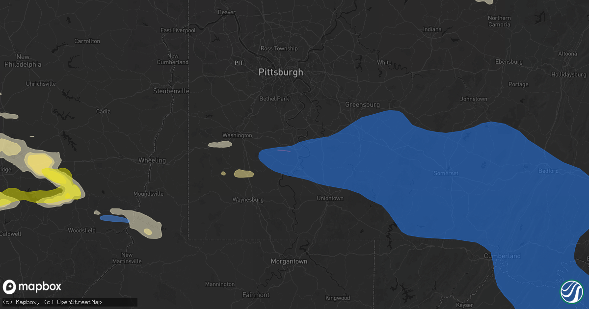 Hail map in Coal Center, PA on June 6, 2026