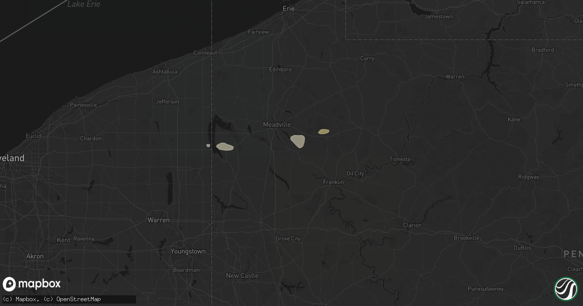 Hail map in Cochranton, PA on June 6, 2026
