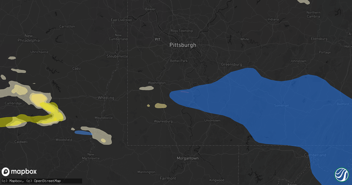 Hail map in Cokeburg, PA on June 6, 2026