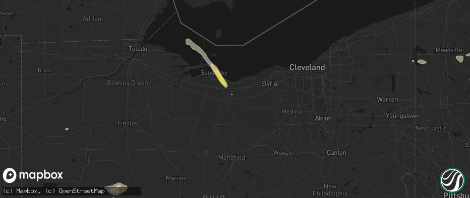 Hail map in Collins, OH on June 6, 2026