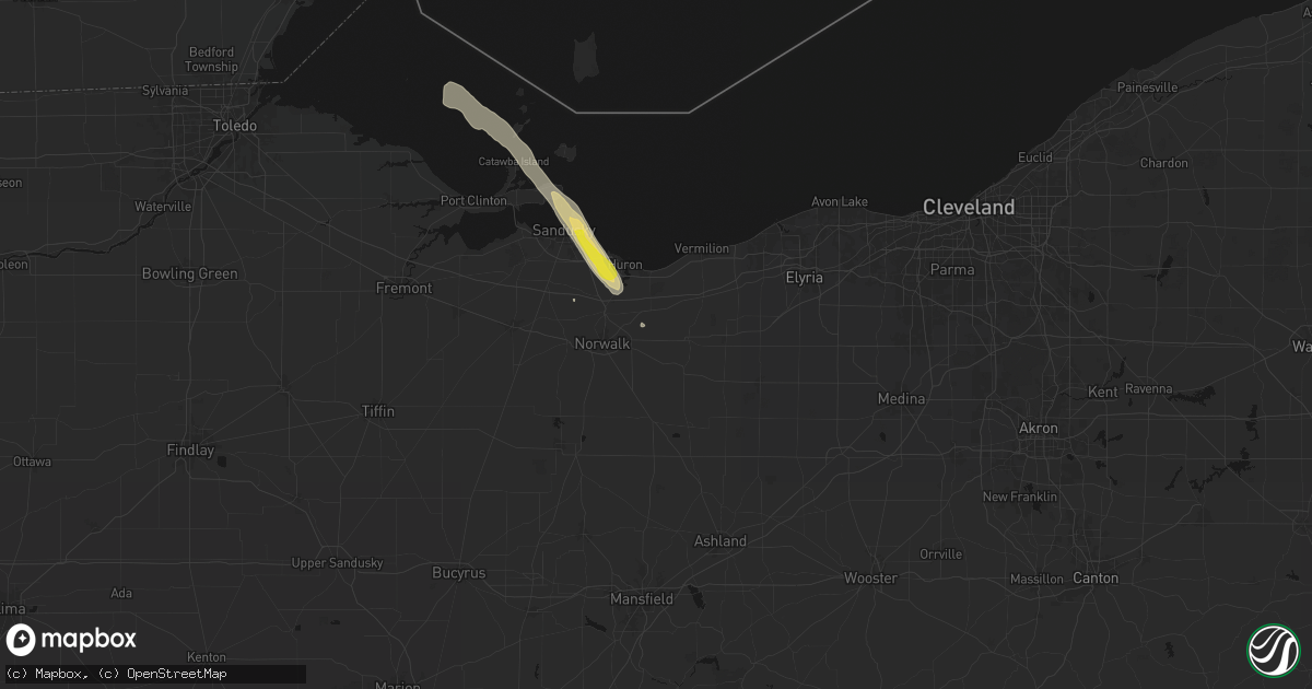 Hail map in Collins, OH on June 6, 2026