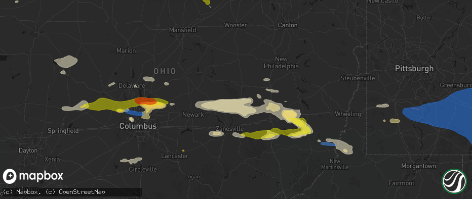 Hail map in Conesville, OH on June 6, 2026