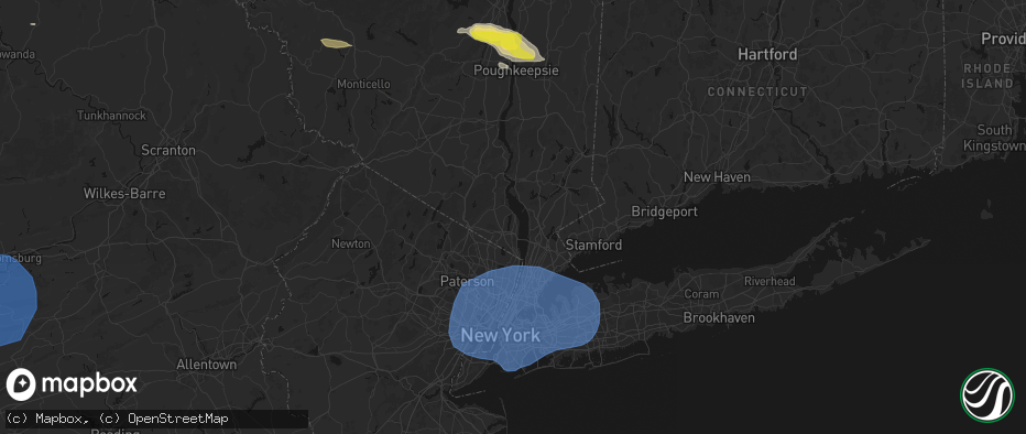 Hail map in Congers, NY on June 6, 2026