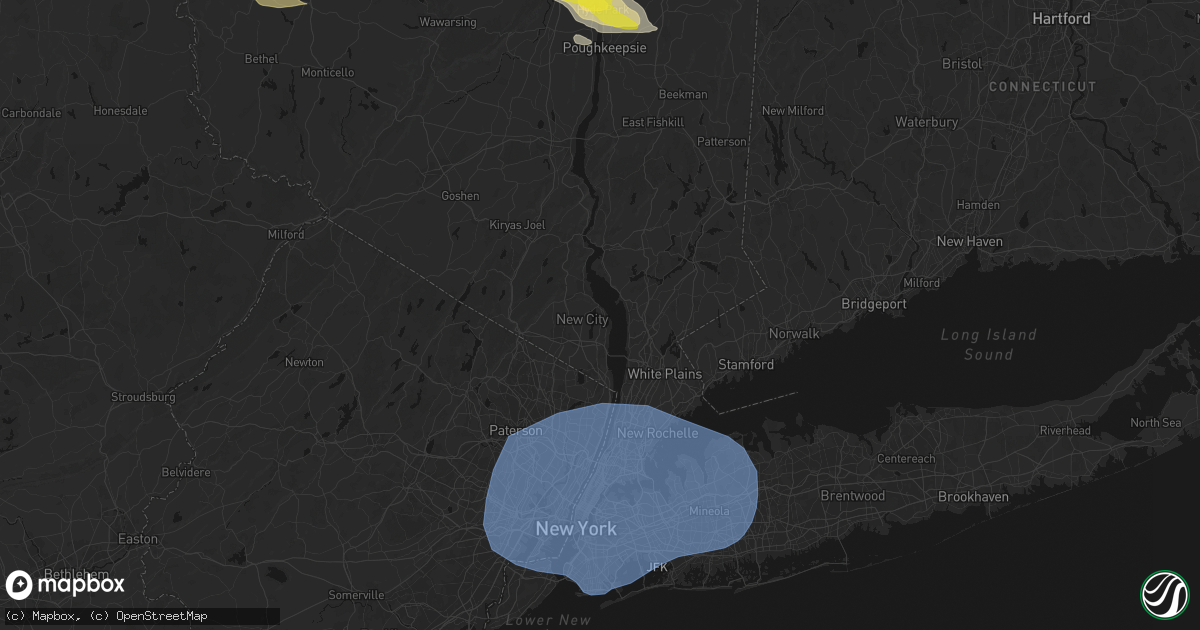 Hail map in Congers, NY on June 6, 2026