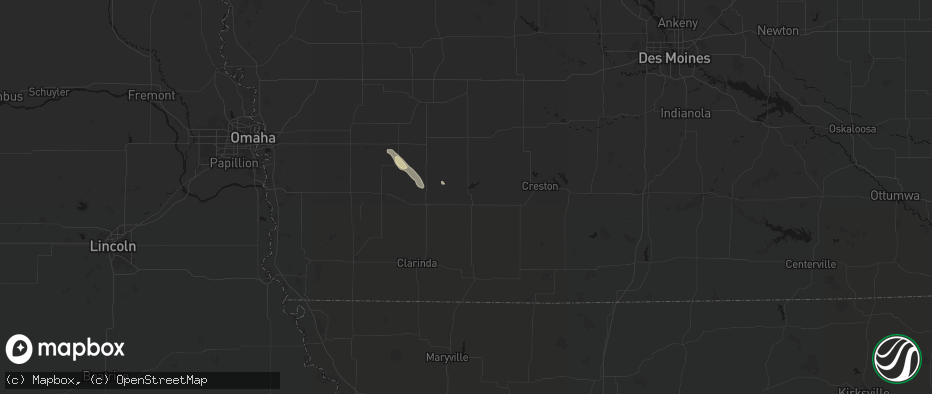 Hail map in Corning, IA on June 6, 2026