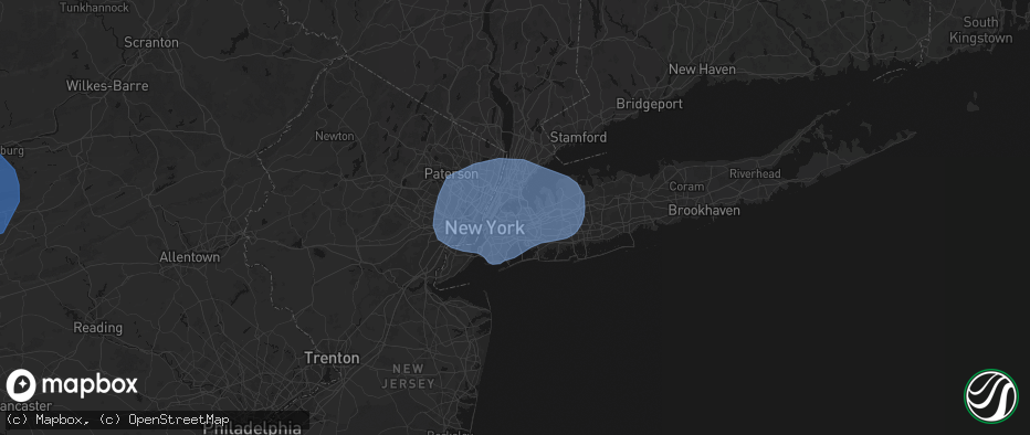 Hail map in Corona, NY on June 6, 2026