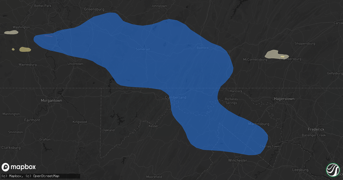Hail map in Corriganville, MD on June 6, 2026