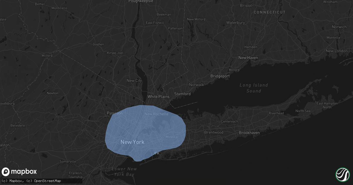 Hail map in Cos Cob, CT on June 6, 2026