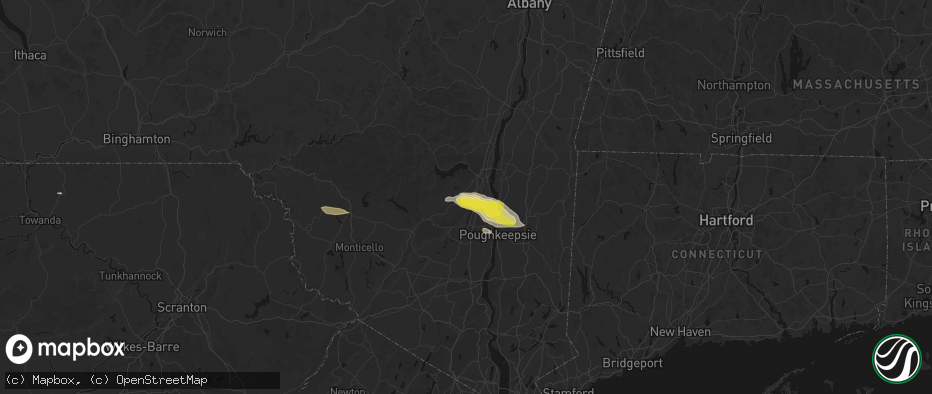 Hail map in Cottekill, NY on June 6, 2026