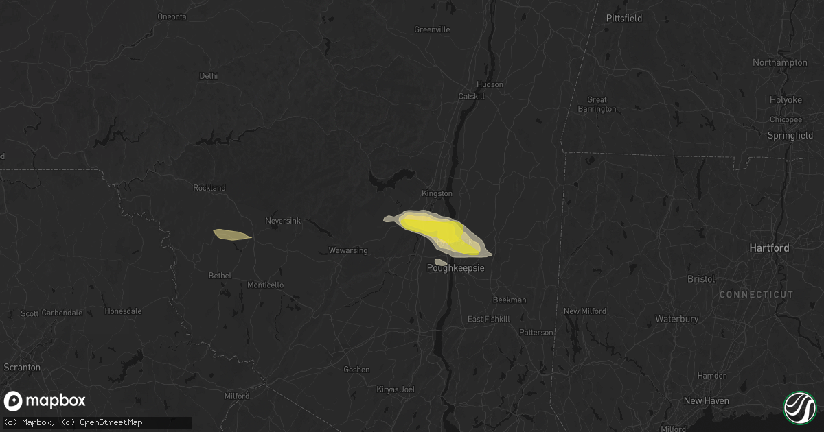 Hail map in Cottekill, NY on June 6, 2026