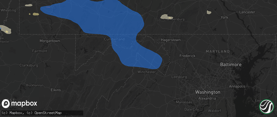 Hail map in Cross Junction, VA on June 6, 2026